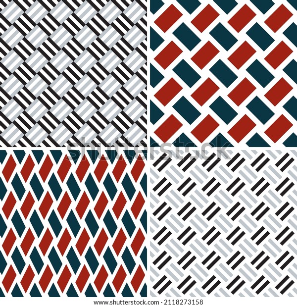 seamless pattern with black and colored\
bands. 4 different vector patterns in the same package(eps). One\
pattern is paid and 3 are free (white dividing\
lines)