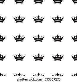 Seamless pattern with black crowns