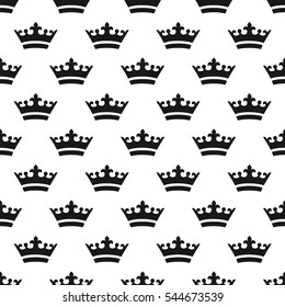 Seamless pattern with black crowns