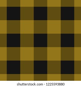 seamless pattern - black, dark and bright ocher tartan, tablecloth
