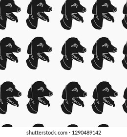 seamless pattern of black dog heads 1