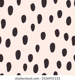 Seamless pattern with black dots, on light background retro pattern.	
