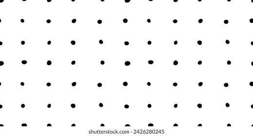 Seamless pattern with black dots. Trendy minimalistic texture.