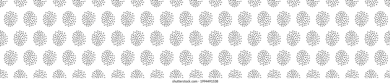 Seamless pattern with black dots and white background