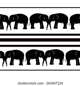 seamless pattern with black elephant