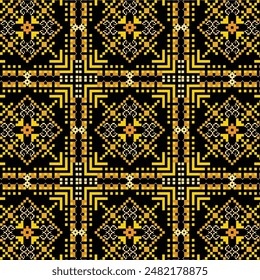 seamless pattern black fabric background vector