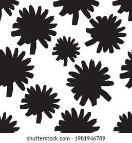 seamless pattern with black flowers for textile posters advertising and cards
