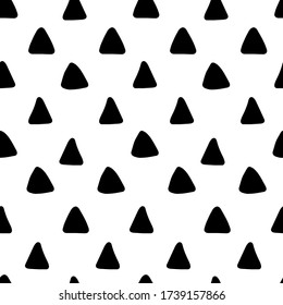 Seamless pattern with black geometric elements on a white background. Vector image.
