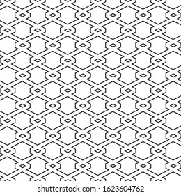 Seamless pattern with black geometric forms.