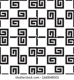 Seamless pattern with black geometric forms