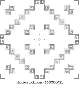 Seamless pattern with black geometric forms
