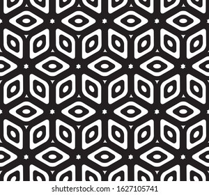 Seamless pattern with black geometric forms(cube).