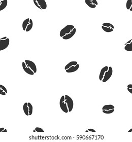 Seamless pattern with black and gold different coffee beans. Great for web, print, home decor, textile, wrapping paper, wallpaper, invitation card