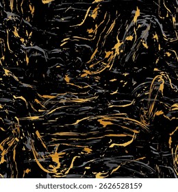 textura de mármore elegante de ouro preto padrão sem costura