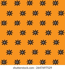 seamless pattern with black and gradient color flowers