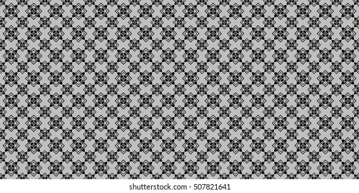 Seamless pattern in black and gray suitable for print, wallpaper, vintage background or fabric design. Vector illustration.