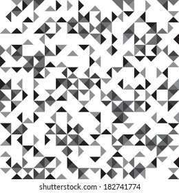 Seamless pattern of black, gray and white triangles