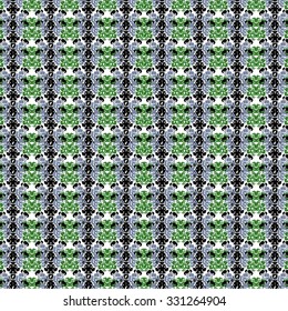 Seamless pattern with black, green and grey elements
