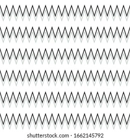 Patrón transparente con zigzag negro y verde sobre un fondo blanco. Excelente para tela, textil. Ilustración vectorial.
