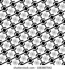 Seamless pattern with black and grey circles on white
