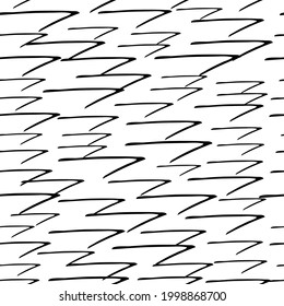Seamless pattern with black hand drawn doodle arrows on white background. Abstract grunge texture. Vector illustration