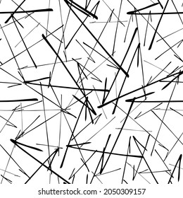 Patrón sin brillo con flechas de doodle dibujadas a mano negra sobre fondo blanco. Textura de grueso abstracto. Ilustración del vector