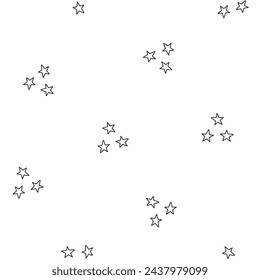 Seamless pattern with black hand drawn stars