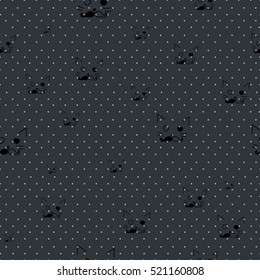 Seamless pattern of black heads of funny cats on vintage background. Vector illustration.Seamless pattern with hand drawn cats.dots