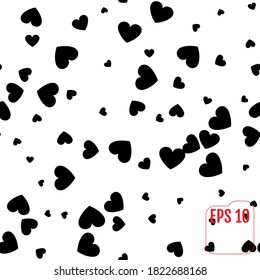Seamless Pattern with Black hearts