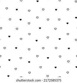 Patrón sin fisuras con corazones negros