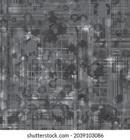 Seamless Pattern of black hexagons on gray background. Vector illustration