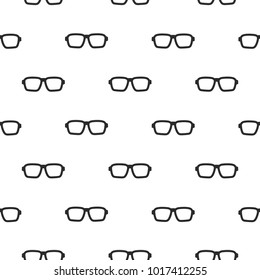 Seamless pattern with black Hipster Glasses. Unisex sunglasses texture. Vector illustration. Black and white background