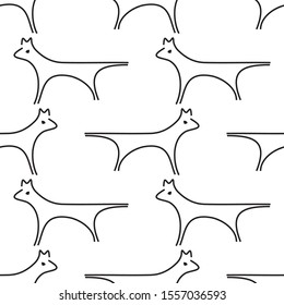 Seamless pattern with black hunting dogs.