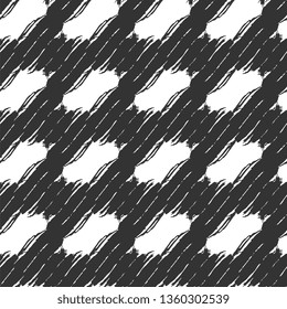 Seamless pattern with black ink grunge brush strokes. Hand drawn texture. Background, textile, backdrop, wrapper, fabric.