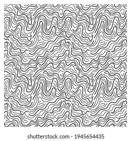 Seamless pattern of black ink waves. 