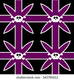 Seamless pattern of black iron cross and scull: biker theme, goth, rock, heavy-metal