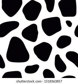 Seamless pattern with black jaguar leopard animal skin print texture fur on white background. Safari fauna vector illustration in flat style for textile fabric