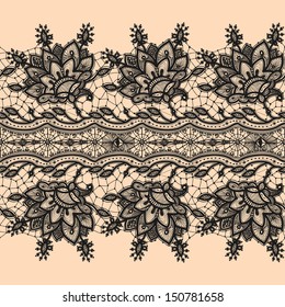 Seamless Pattern Black Lace