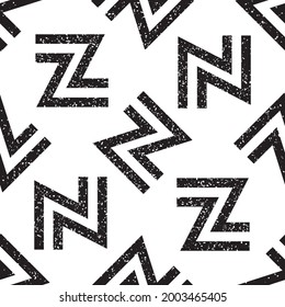 Seamless pattern with black letter N and Z. Seamless vector illustration eps 10.