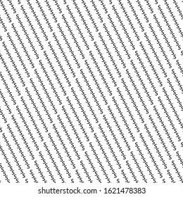Seamless pattern with black letter small s.