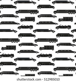 Seamless pattern with  black limousines.