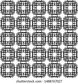 Seamless pattern.  Black lines on a white background. Oriental patterns. Background with Arabic ornaments. Patterns, backgrounds and wallpapers for your design. Textile ornament. Vector illustration.