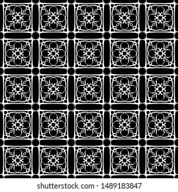 Seamless pattern.  Black lines on a white background. Oriental patterns. Background with Arabic ornaments. Patterns, backgrounds and wallpapers for your design. Textile ornament. 