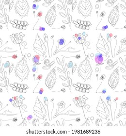 patrón impecable. Líneas negras sobre un fondo blanco. Gráficos vectoriales. Patrón infantil. Patrón de cobertura. Papel de escritorio para el vivero. Flores silvestres