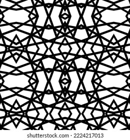 Seamless pattern with black lines overlapping on white background.