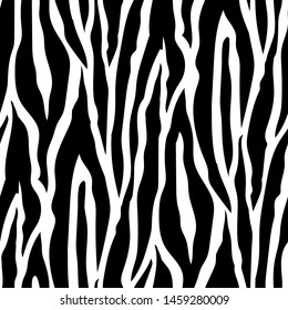 Seamless pattern of black lines, zebra, animal skin, texture