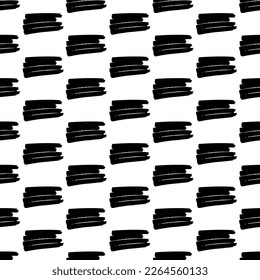Seamless pattern with black marker scribbles on white background. Vector illustration