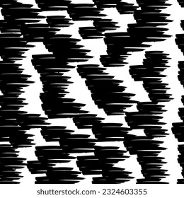 Seamless pattern with black marker scribbles on white background. Vector illustration