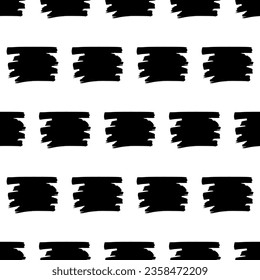 Seamless pattern with black marker scribbles on white background. Vector illustration