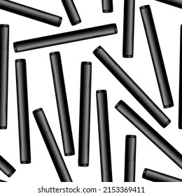 Seamless pattern of black markers on a white background. Vector illustration EPS 10